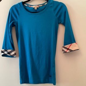 Burberry 3/4 sleeve Blue Tshirt top - M